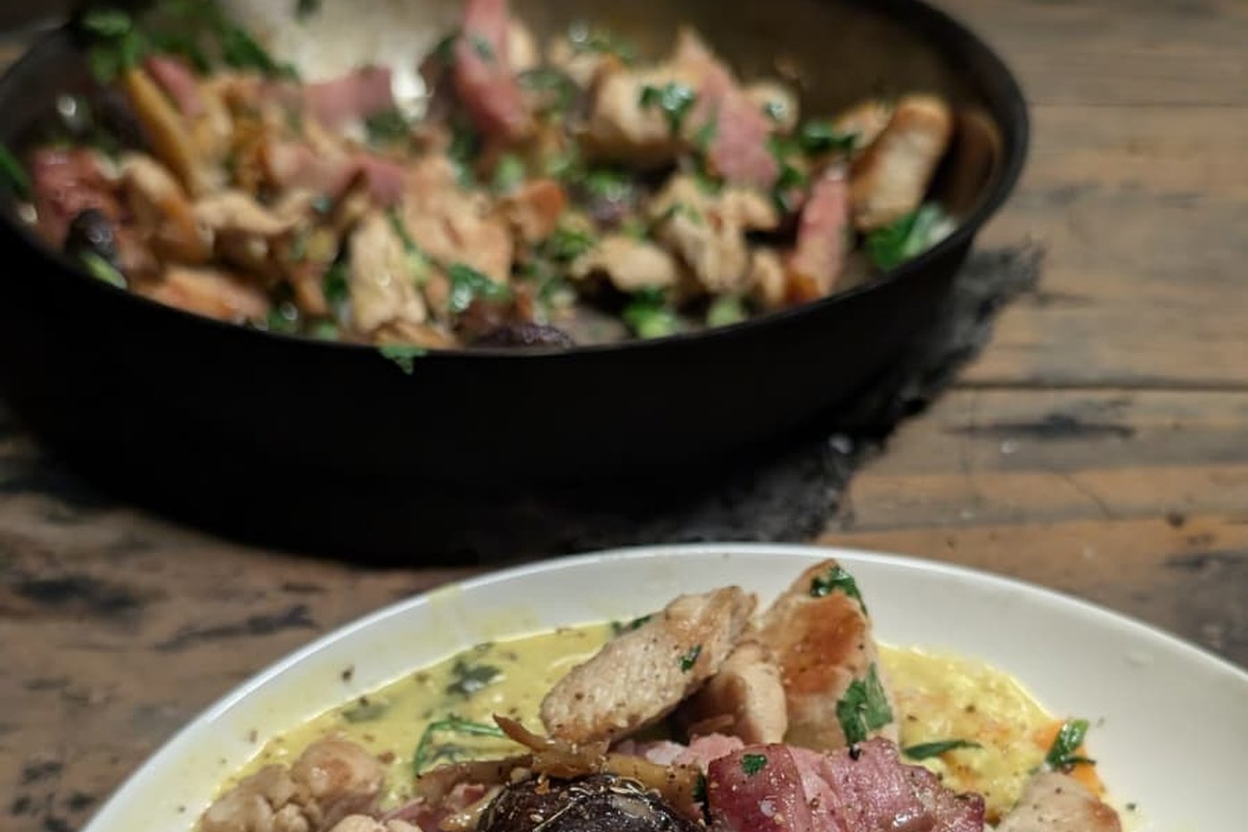 Dinner cooked together — community kitchen