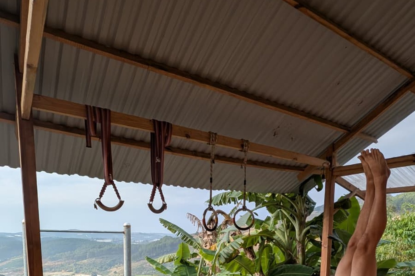 Headstand on the jungle terrace