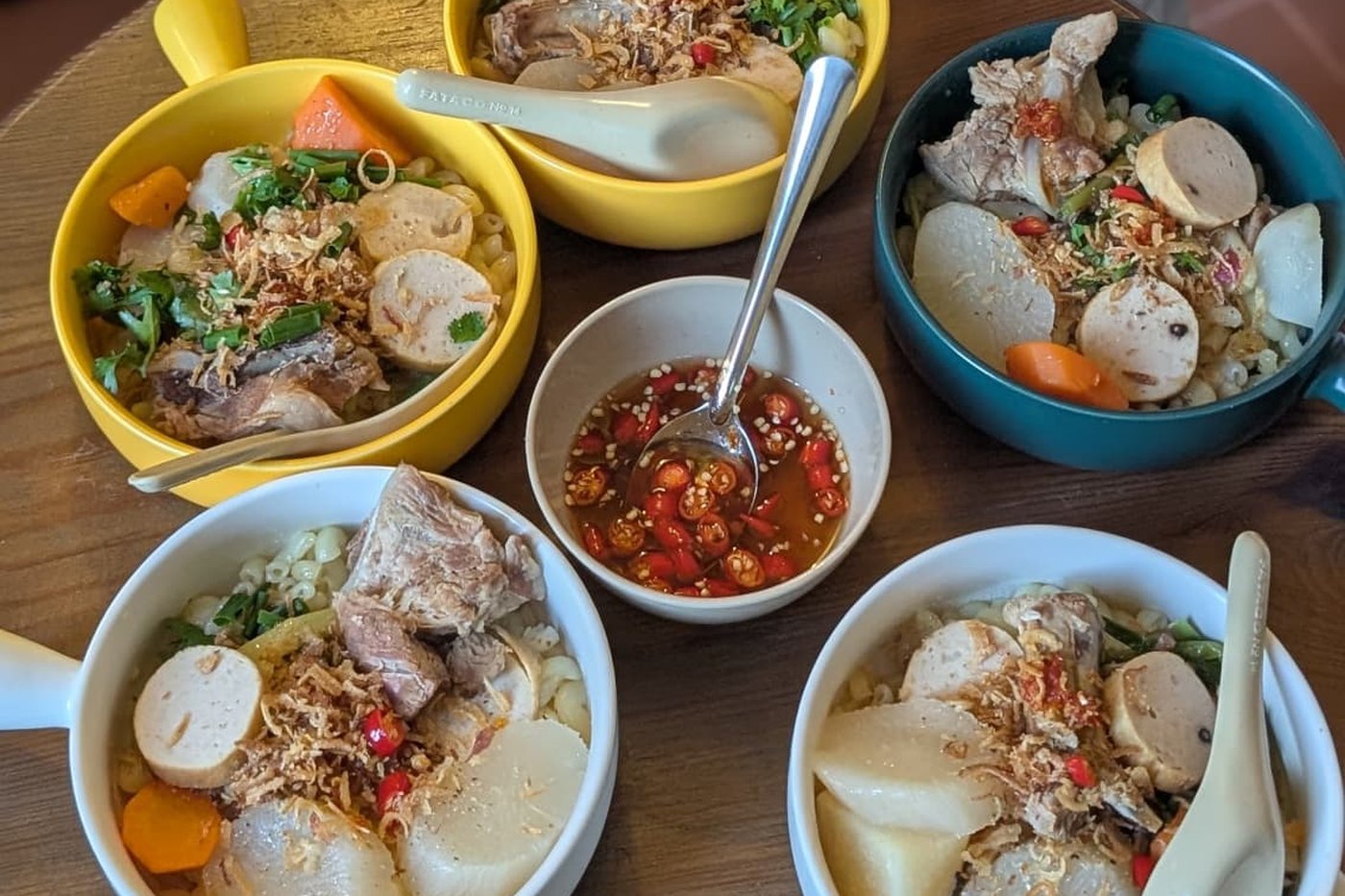 Vietnamese noodle bowls from the local market