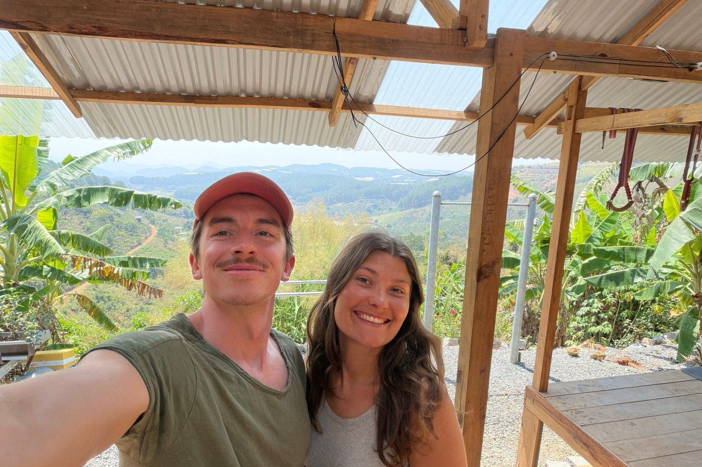 Guests smiling at the jungle terrace